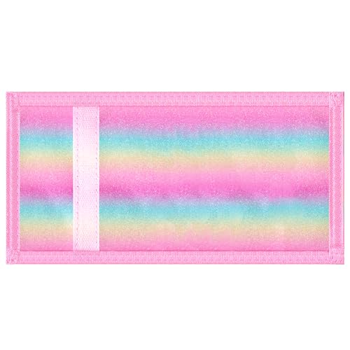 Lamiza Kids Wallet for Boys Girls Teens Trifold, Canvas Toddler Wallet for Boys, Cute Zipper Wallets Youth with Coin Pocket Card Holders, Novelty Wallets for Childrens Birthday Gifts (Rainbow Glitter02 suit) - Image 4
