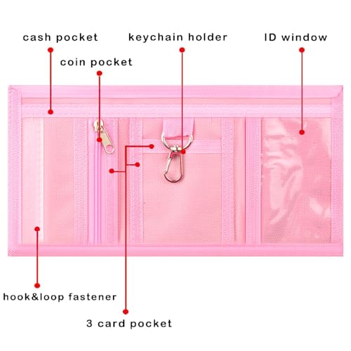 Lamiza Kids Wallet for Boys Girls Teens Trifold, Canvas Toddler Wallet for Boys, Cute Zipper Wallets Youth with Coin Pocket Card Holders, Novelty Wallets for Childrens Birthday Gifts (Rainbow Glitter02 suit) - Image 5