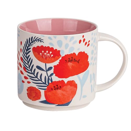 Spooky Glazed Ceramic Coffee Mug – 450ml Large-Capacity Color Flower Cup for Tea, Milk or Breakfast – Creative Porcelain Mug for Home & Office – Ideal Gift for Birthday, Travel or Business (Green) - Image 1