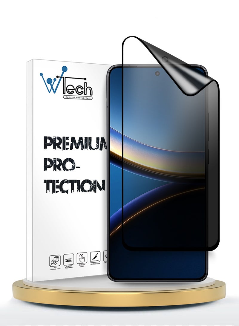 Xiaomi Poco F7 Pro / Xiaomi Poco F7 Ultra 5G 2025 Premium Nano Ceramic Privacy Full Glue Full Cover Matte Flexible Screen Protector (MSCNMP) - Clear/Black