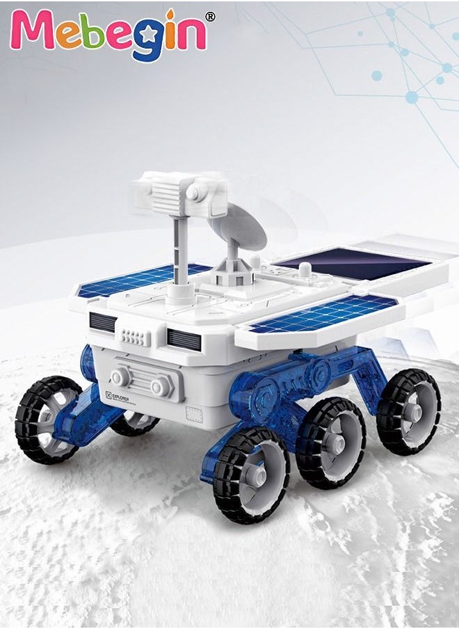 MEBEGIN DIY Solar Planet Exploration Car Toy with Rotatable Detection Camera, Adjustable Solar Panels and 6 Wheels, Educational Science Kit, STEM Building Toys, Construction Engineering Set for Kids Aged 6+, 2 AA Batteries Required(Not Included), 20.5*14*13cm  - Image 1