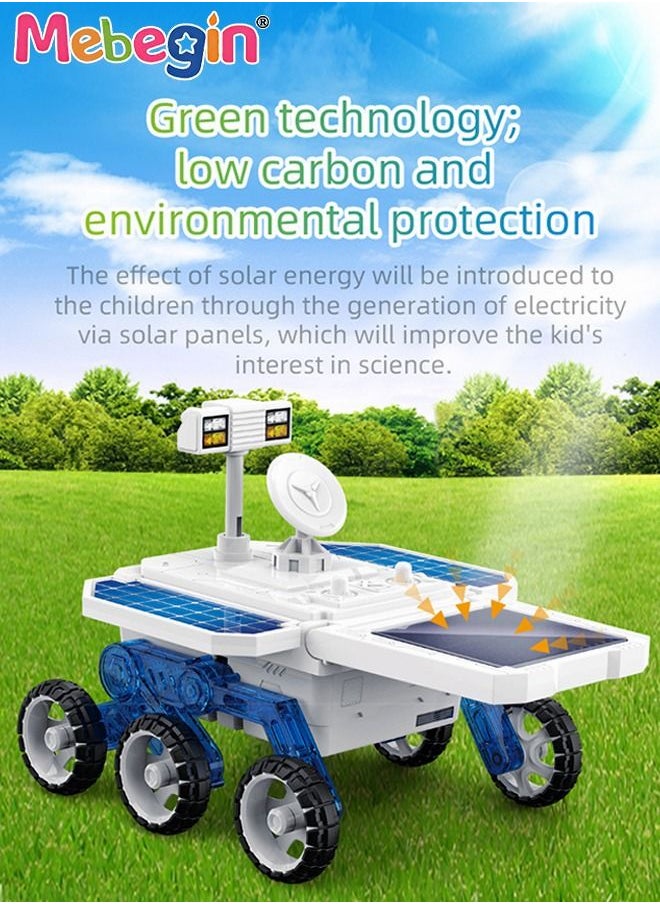 MEBEGIN DIY Solar Planet Exploration Car Toy with Rotatable Detection Camera, Adjustable Solar Panels and 6 Wheels, Educational Science Kit, STEM Building Toys, Construction Engineering Set for Kids Aged 6+, 2 AA Batteries Required(Not Included), 20.5*14*13cm  - Image 5