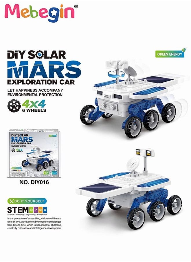 MEBEGIN DIY Solar Planet Exploration Car Toy with Rotatable Detection Camera, Adjustable Solar Panels and 6 Wheels, Educational Science Kit, STEM Building Toys, Construction Engineering Set for Kids Aged 6+, 2 AA Batteries Required(Not Included), 20.5*14*13cm  - Image 2