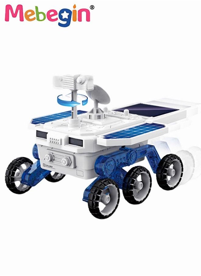 DIY Solar Planet Exploration Car Toy with Rotatable Detection Camera, Adjustable Solar Panels and 6 Wheels, Educational Science Kit, STEM Building Toys, Construction Engineering Set for Kids Aged 6+, 2 AA Batteries Required(Not Included), 20.5*14*13cm