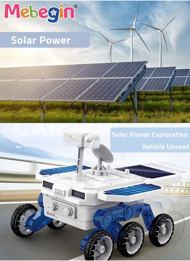 MEBEGIN DIY Solar Planet Exploration Car Toy with Rotatable Detection Camera, Adjustable Solar Panels and 6 Wheels, Educational Science Kit, STEM Building Toys, Construction Engineering Set for Kids Aged 6+, 2 AA Batteries Required(Not Included), 20.5*14*13cm  - Image 3