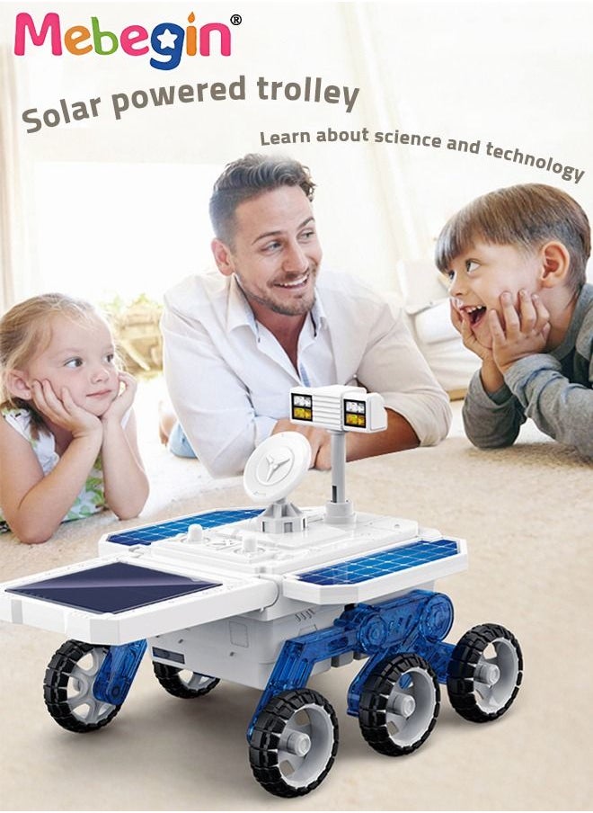 DIY Solar Planet Exploration Car Toy with Rotatable Detection Camera, Adjustable Solar Panels and 6 Wheels, Educational Science Kit, STEM Building Toys, Construction Engineering Set for Kids Aged 6+, 2 AA Batteries Required(Not Included), 20.5*14*13cm