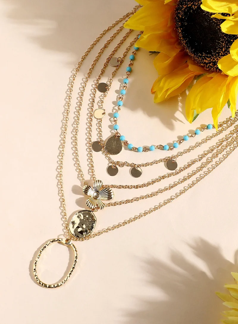 Sohi  Textured Multi-Layer Artificial Necklace Jewellery for Women | Best Price UAE