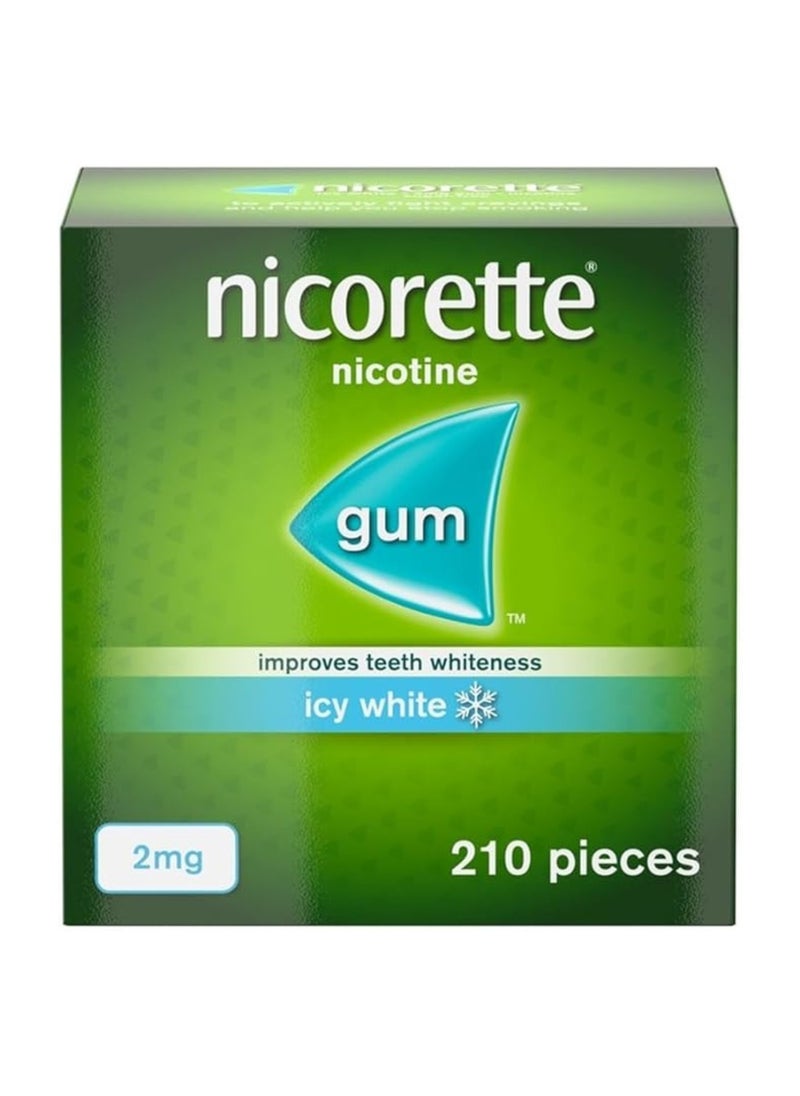 nicorette Nicorette - Icy White Flavour Chewing Gum - 2 mg - 210 pcs 