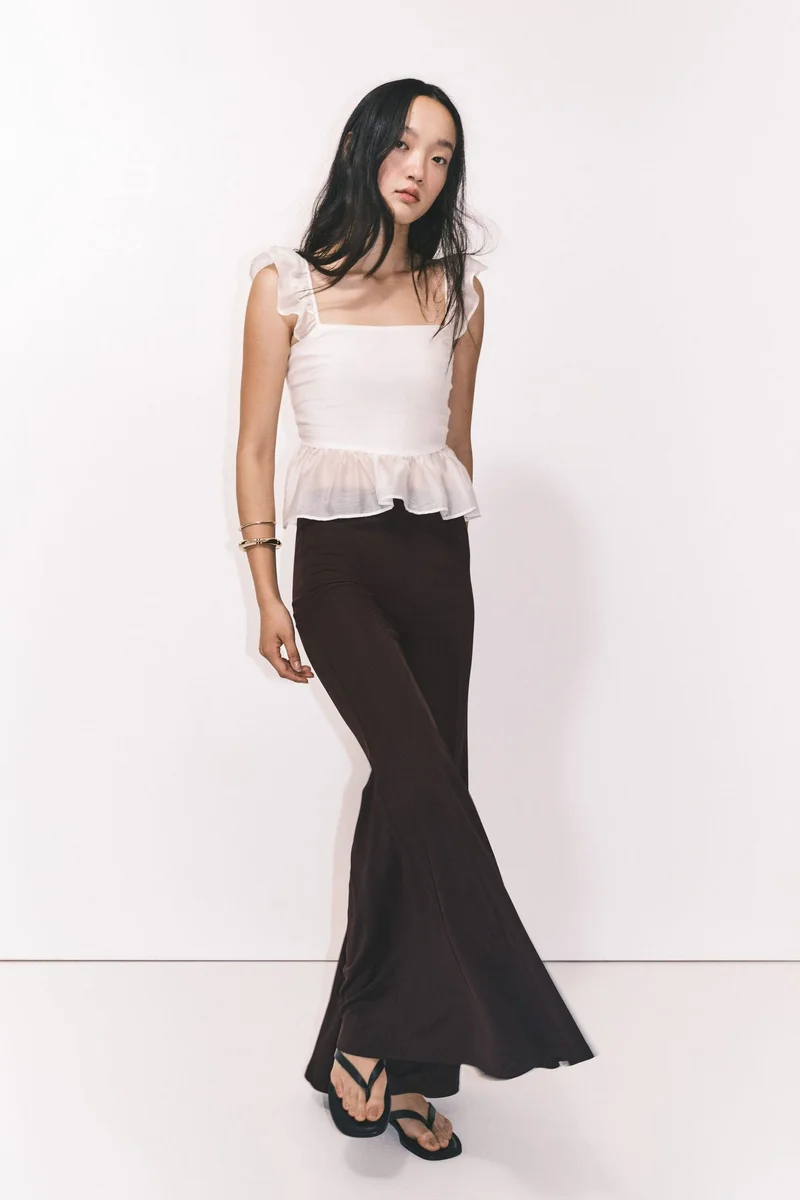 اتش اند ام بنطلون بحافة سفلية واسعة