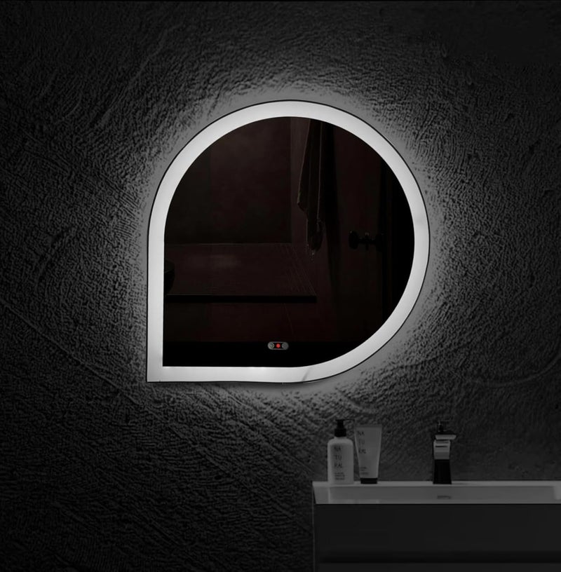 Heltus Heltus Premium LED Light Mirror with Lighting Options 7 Color Lights Modes Decorative Mirrors Gesture Sensor LED Light Mirror for Bathroom Bedroom 18x18 Inch GT Sensor Design2 - Image 1