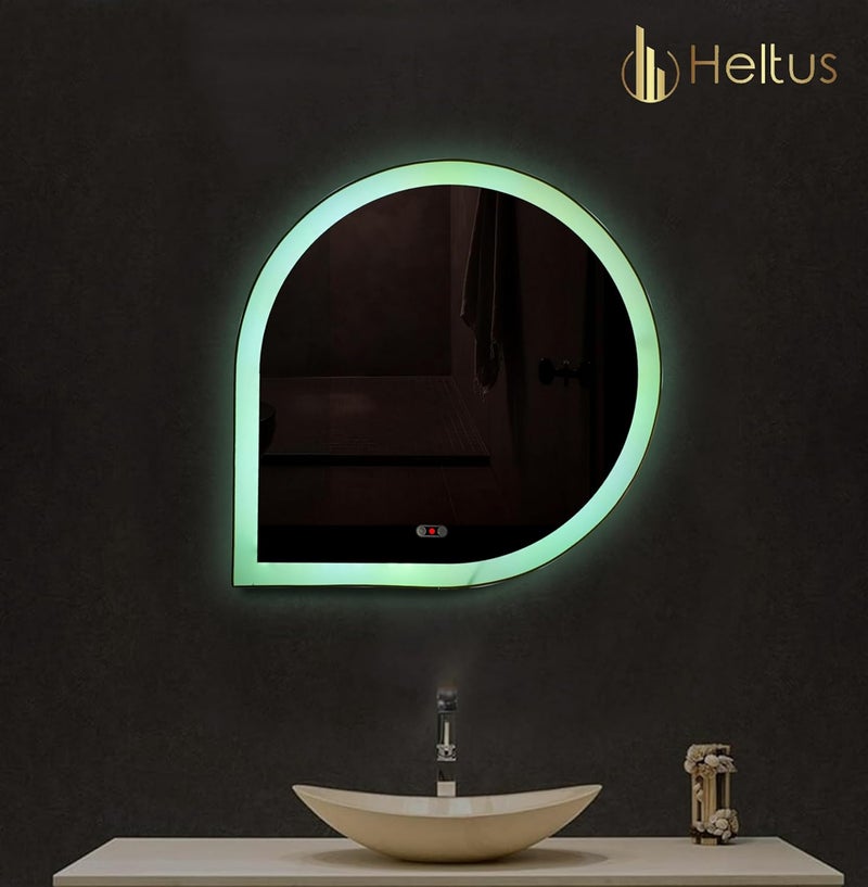 Heltus Heltus Premium LED Light Mirror with Lighting Options 7 Color Lights Modes Decorative Mirrors Gesture Sensor LED Light Mirror for Bathroom Bedroom 18x18 Inch GT Sensor Design2 - Image 4