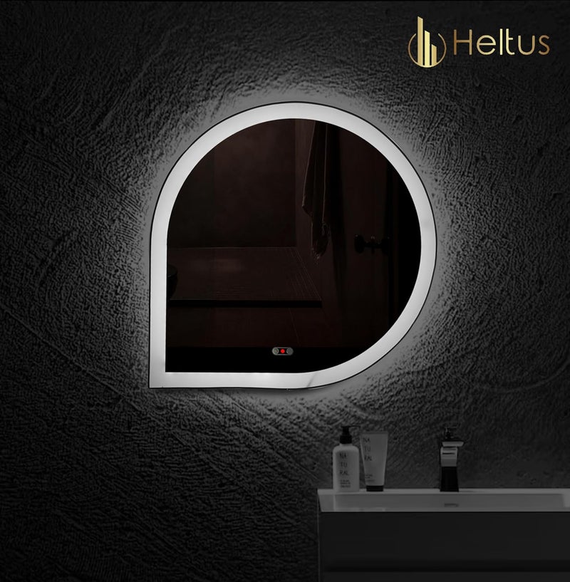 Heltus Heltus Premium LED Light Mirror with Lighting Options 7 Color Lights Modes Decorative Mirrors Gesture Sensor LED Light Mirror for Bathroom Bedroom 18x18 Inch GT Sensor Design2 - Image 3
