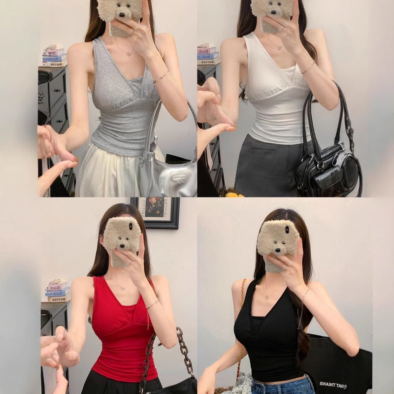 Halter Neck Backless Suspender Belt For Girls Pure Lust Style Outer Wear Short Sleeveless - Image 4