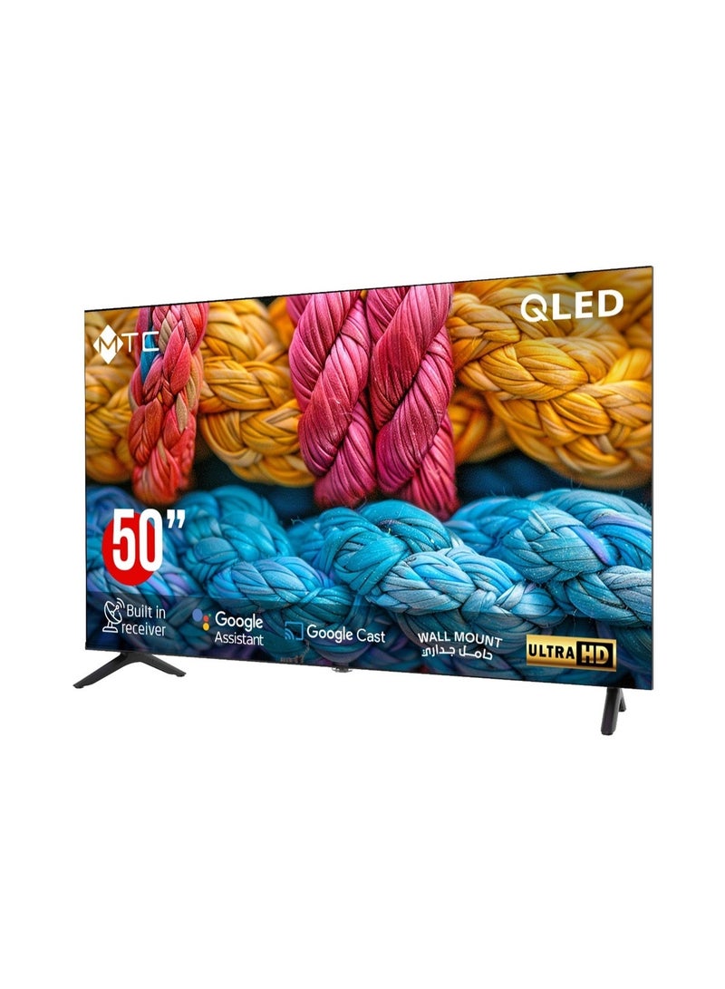 MTC 50 Inch QLED UHD Google TV, Smart with Built-in Receiver & Voice Control, Includes Wall Mount – QMT50UH700GO - Image 4