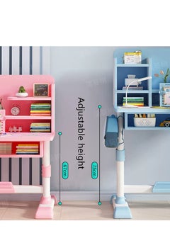 Golden Home Kids Desk and Chair Set,Height Adjustable Children Study Desk Chair Set,School Student Writing Desk Table with Drawer Bookstand,Ergonomic Student Learning Table Desk Chair for Girl Boy (pink)  - Image 3