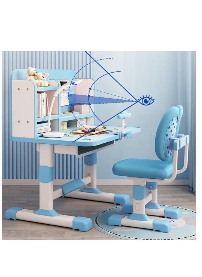 Golden Home Kids Desk and Chair Set,Height Adjustable Children Study Desk Chair Set,School Student Writing Desk Table with Drawer Bookstand,Ergonomic Student Learning Table Desk Chair for Girl Boy (pink)  - Image 4