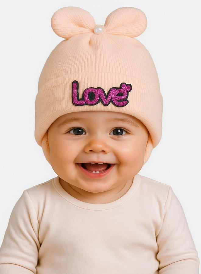 FASHFLOW Newborn Baby Cap Set for 0-6 Months | 3 Pack Soft Cotton Wool Blend Beanie Hats| Cute Warm Winter Caps for Infants, Boys & Girls Multicolour - Image 5