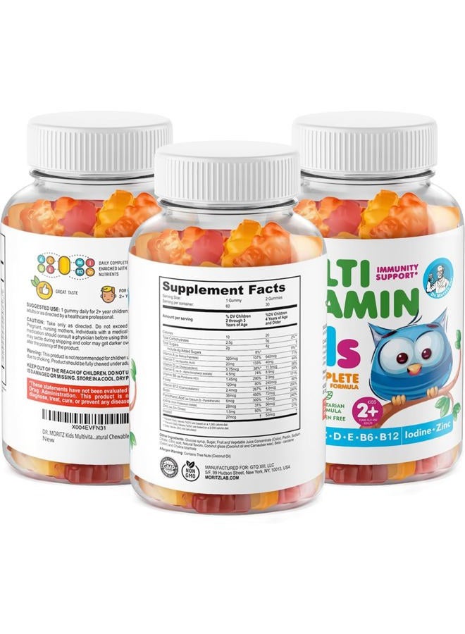 Dr. Moritz Kids Multivitamin Gummies - with Kids Vitamins A C D E B6 B12 Zinc & More- Complete Daily Support- Vegetarian & Non-GMO Multivitamins for Children (180 Count) - Image 5