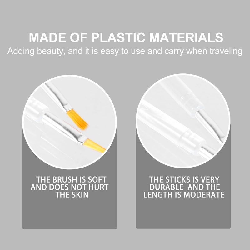 20pcs Disposable Portable Lip Brushes Crystal Rod Handle, Plastic Lip Applicators for Makeup Tools, Lint-resistant Facial Applicators for Travel and Daily Use - Image 5