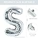 TONIFUL 40 Inch Large Silver Letter S Balloons Helium BalloonsFoil Mylar Big Letter Balloons for 2026 New Year Eve Graduation Wedding Baby Shower Birthday Party Anniversary Supplies Decorations - Image 4