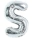 TONIFUL 40 Inch Large Silver Letter S Balloons Helium BalloonsFoil Mylar Big Letter Balloons for 2026 New Year Eve Graduation Wedding Baby Shower Birthday Party Anniversary Supplies Decorations - Image 2
