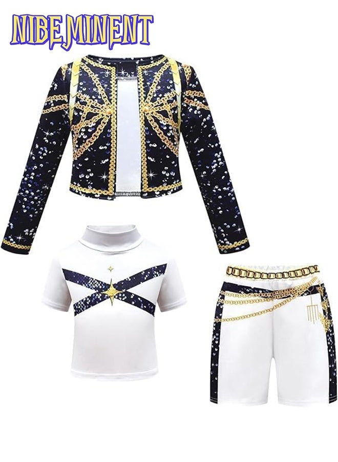 NIBEMINENT Anime Movie KPOP Costume for Kids, Singer Rumi Zoey Cosplay Costume for Girls Halloween Stage Star Cosplay Dress Up - Image 2