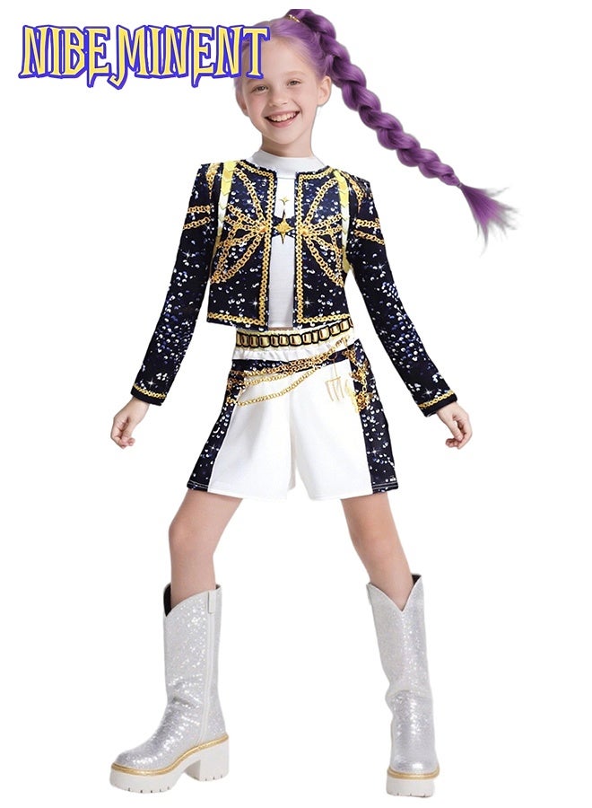 NIBEMINENT Anime Movie KPOP Costume for Kids, Singer Rumi Zoey Cosplay Costume for Girls Halloween Stage Star Cosplay Dress Up - Image 1