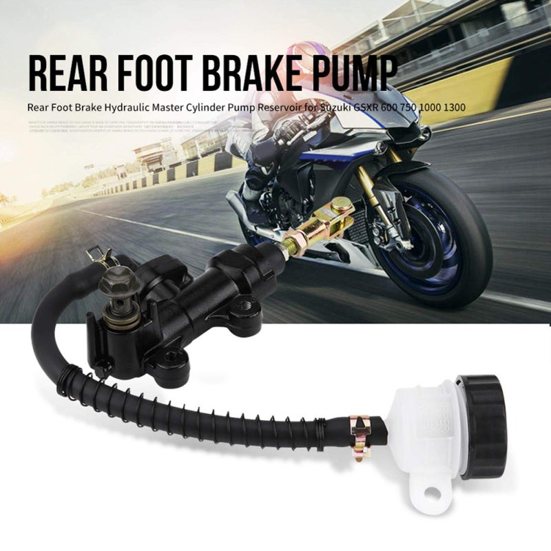 Ymiko Ymiko Master Rear Brake Compatible with Suzuki GSXR 600 750 1000 1300 Motorcycle Rear Foot Brake Hydraulic Master Brake Cylinder Pump Container  - Image 2