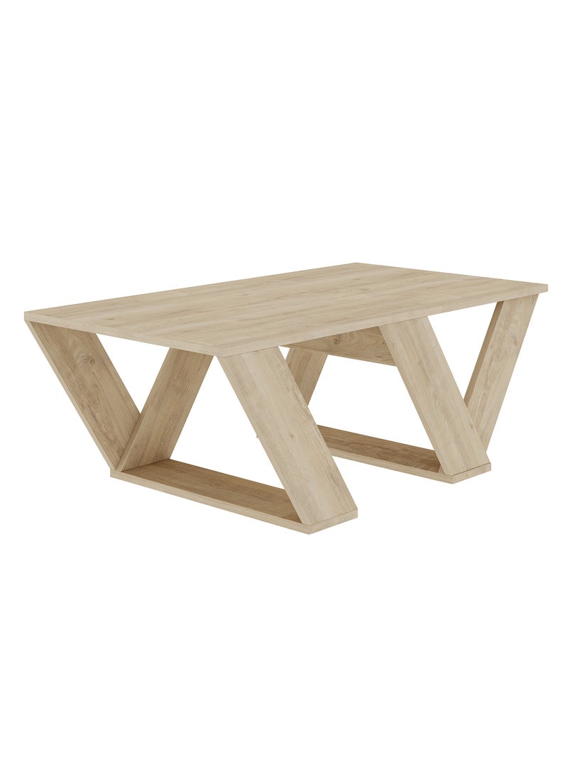 موراه طاولة قهوة مستطيلة عصرية من موراه هوم بيبرا، طاولة مركزية لغرفة المعيشة أو المكتب أو الأريكة الصناعية | للمساحات الصغيرة | غرفة المعيشة أو غرفة النوم | 40×110×60 سم | خشب البلوط - Image 4