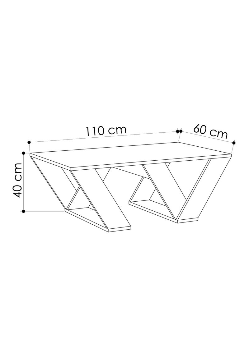 موراه طاولة قهوة مستطيلة عصرية من موراه هوم بيبرا، طاولة مركزية لغرفة المعيشة أو المكتب أو الأريكة الصناعية | للمساحات الصغيرة | غرفة المعيشة أو غرفة النوم | 40×110×60 سم | خشب البلوط - Image 5
