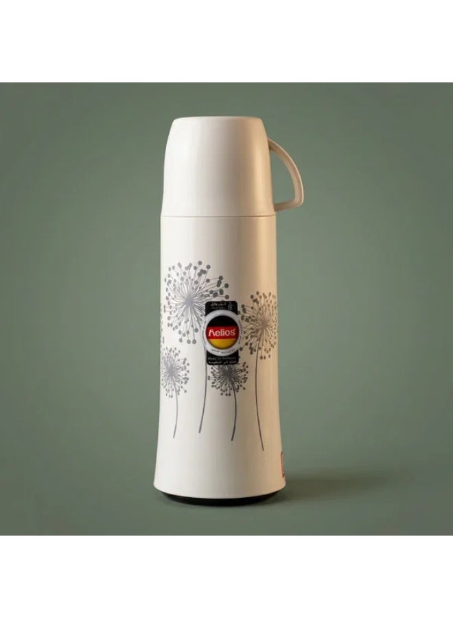 هيليوس ترمس، 0.75 لتر، وعاء داخلي زجاجي - أبيض - Image 1
