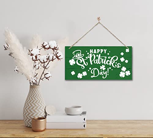 Gkwa Hanging Happy St Patricks Day Wooden Wall Art Irish Home Sign Rustic Farmhouse Decor - Image 3
