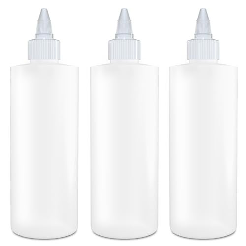 BRIGHTFROM Twist Top Applicator Bottles, Squeeze 8 OZ, Empty Hair Coloring Plastic Bottles, Refillable, Leak Proof - Open/Close Nozzle - Multi Purpose (Pack of 3) - Image 1