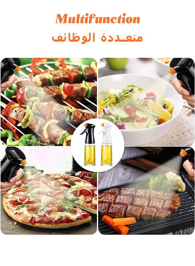 ميتويو بخاخ زيت الزيتون - موزع زيت - زجاجة زجاجية بفوهتين - أدوات المطبخ للمقلاة الهوائية والشواء والسلطة والخبز - 230 مل - Image 2
