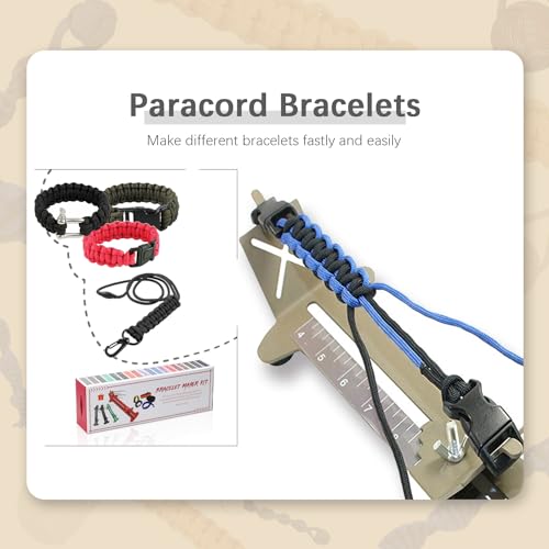 WILDAIR Paracord Bracelet Jig Kit with Knotters Tool Marlin Spike Paracord FID Set Lacing Needles/Fids for Paracord Work Paracord Tool Kit Adjustable Length 4" to 13" Paracord Jig Bracelet Maker - Image 2