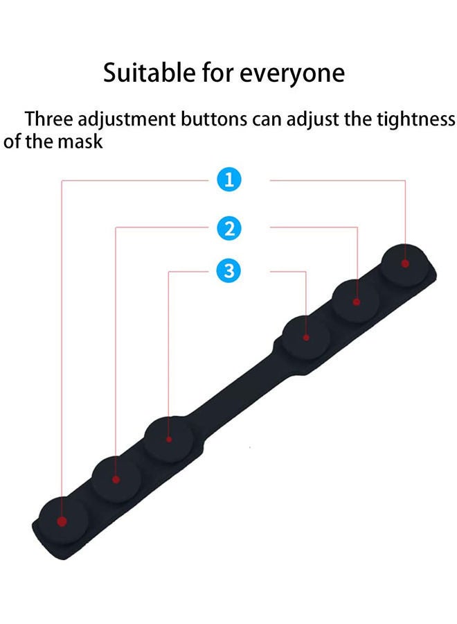 NIBEMINENT 6-Piece Face Surgical Mask And Strap Extender Blue/Black - Image 3