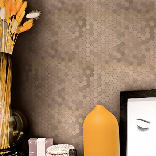 Homeart Copper Peel and Stick Backsplash, Self Adhesive Mini Hexagon Backsplash Aluminum Mosaic Tile for Kitchen Bathroom (6 Sheets) - Image 4