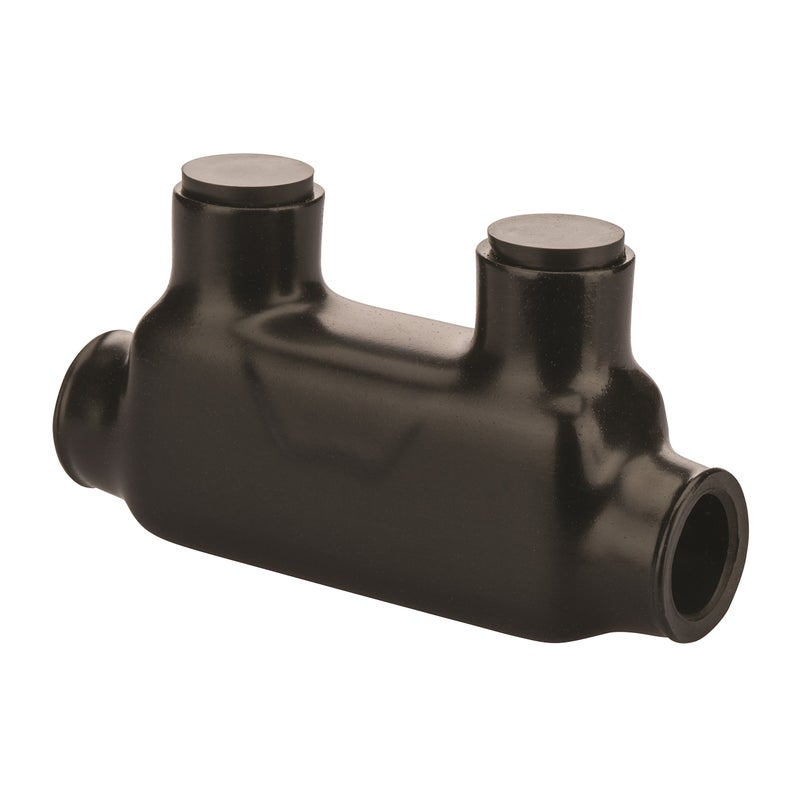 NSI Industries Polaris Black ISR-250 Insulated In-Line Splice Connector - 2 Ports for 250 MCM-6 AWG Wire Range - Dry Locations - Dual-rated for cooper and/or aluminum - 1.19-inch width, 1.90-inch height, 4-inch length - Hex size 5/16-inch - Image 4