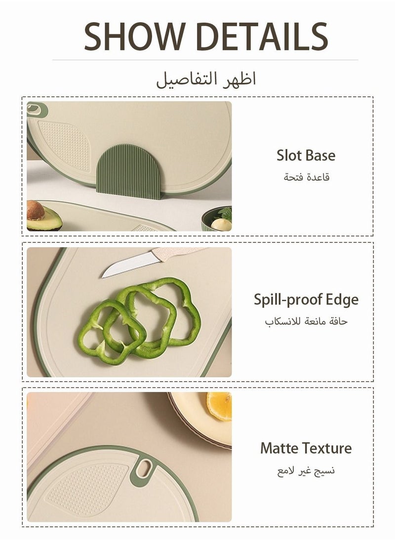 MIXDE 3-Piece Plastic Cutting Board with Stand,BPA-Free, Green  - Image 4
