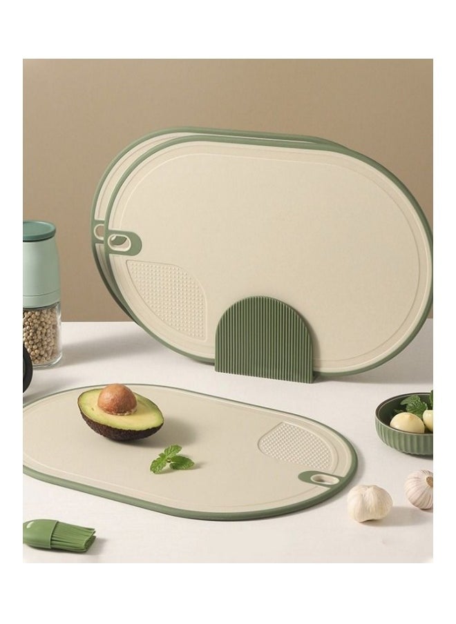 MIXDE 3-Piece Plastic Cutting Board with Stand,BPA-Free, Green  - Image 1