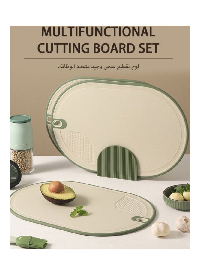 MIXDE 3-Piece Plastic Cutting Board with Stand,BPA-Free, Green  - Image 2