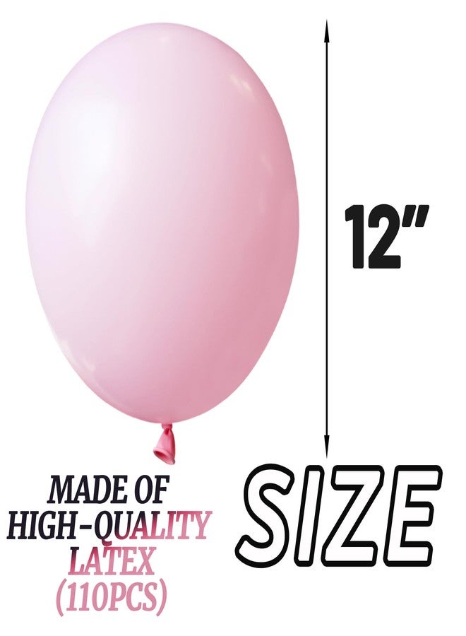 KUULBELA 110pcs Light Pink Balloon 12 inch, Light Pink Latex Balloons for Birthday Party Baby Shower Wedding(with 2 Ribbons). - Image 2