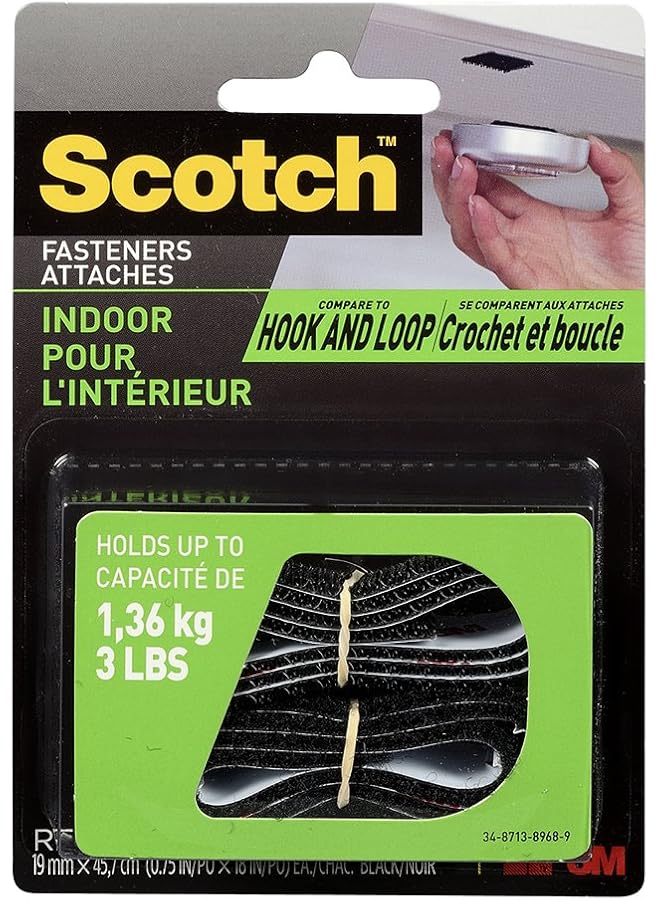 Scotch  Scotch General Purpose Fastener RF4711, Black color, 75 in x 18 in (19mm x 4.57m), multiple applications, works in most surfaces, 1 roll/pack  - Image 1