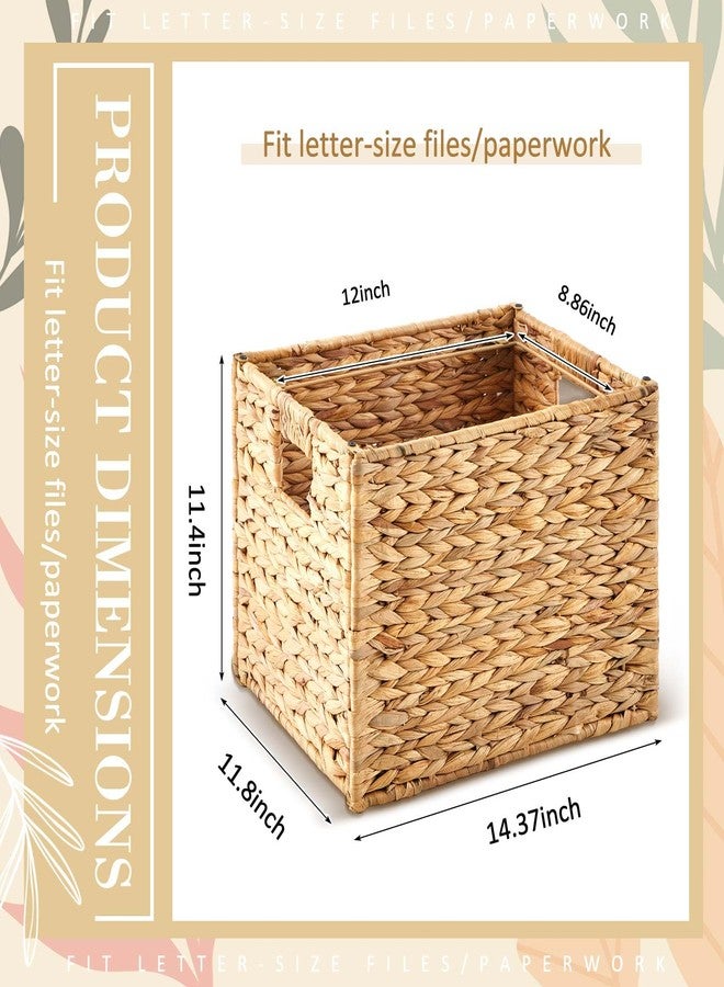 Jingmore Hanging File Basket, Water Hyacinth Woven File Organizer Box - Image 2