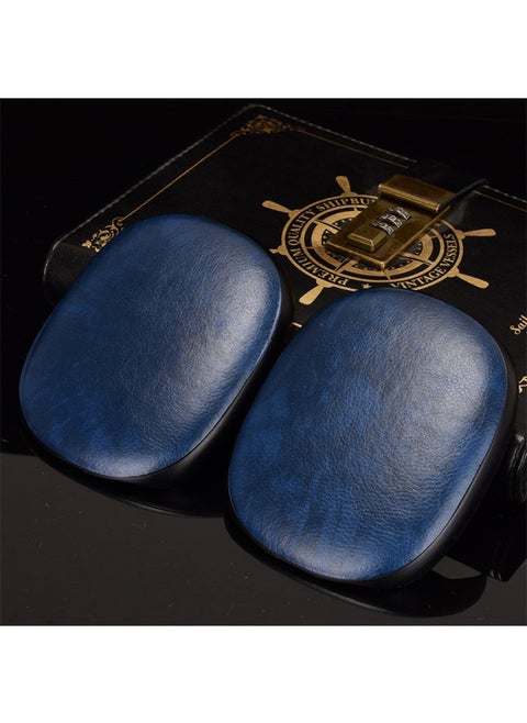 For Apple AirPods Max Headphone Protective Case Litchi Pattern Solid Color Leather Protective Case AirPods Max-Color:Blue
