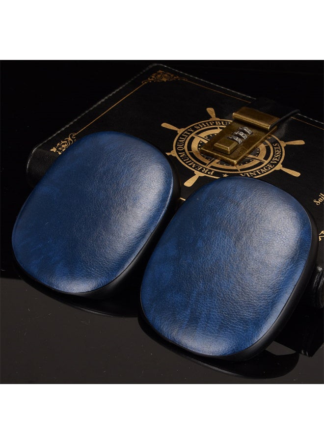 Generic - For Apple AirPods Max Headphone Protective Case Litchi Pattern Solid Color Leather Protective Case AirPods Max-Color:Blue - Image 1