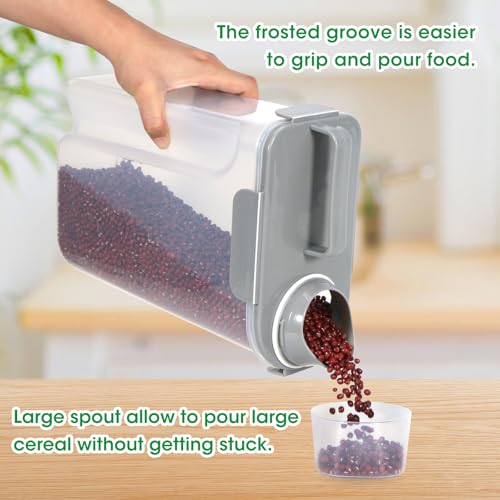 TBMax Rice Container 10 Lbs Cereal Container Oatmeal Storage Airtight Food Dispenser with Easypouring Spout Handy Cup for Flour Grain Beans Pet Dog Cat Bird Food Storage Container - Image 3