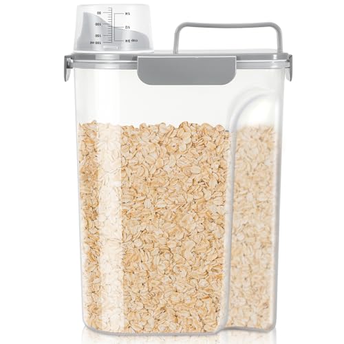 TBMax Rice Container 10 Lbs Cereal Container Oatmeal Storage Airtight Food Dispenser with Easypouring Spout Handy Cup for Flour Grain Beans Pet Dog Cat Bird Food Storage Container - Image 1