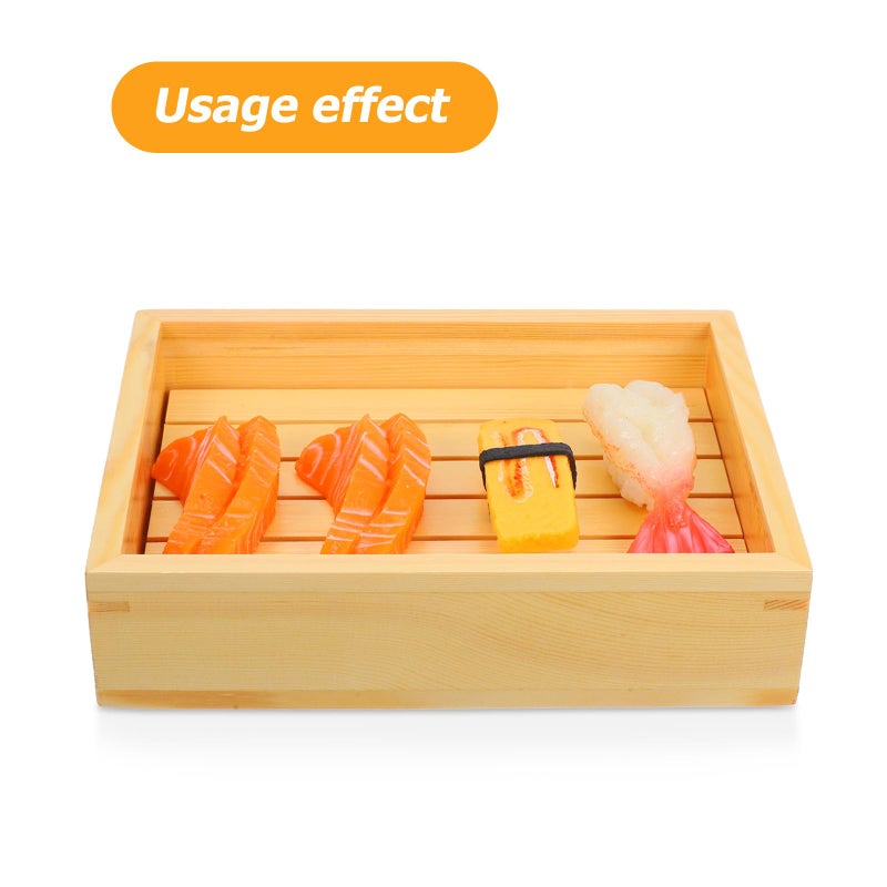 Wooden Sushi Tray And Sashimi Plate 23x18 5cm Japanese Style Serving Dish For Seafood And Meat - Image 4