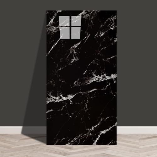 Haimin Wall Panels Peel and Stick 20 Pieces 23.6x11.8in (38.7 Sq. Ft. Coverage) Lightweight Backsplash Marble Look Tile（not Real Marble, Ideal for Kitchen Bathrooms Living Rooms Bedrooms (Black-JGH) - Image 1